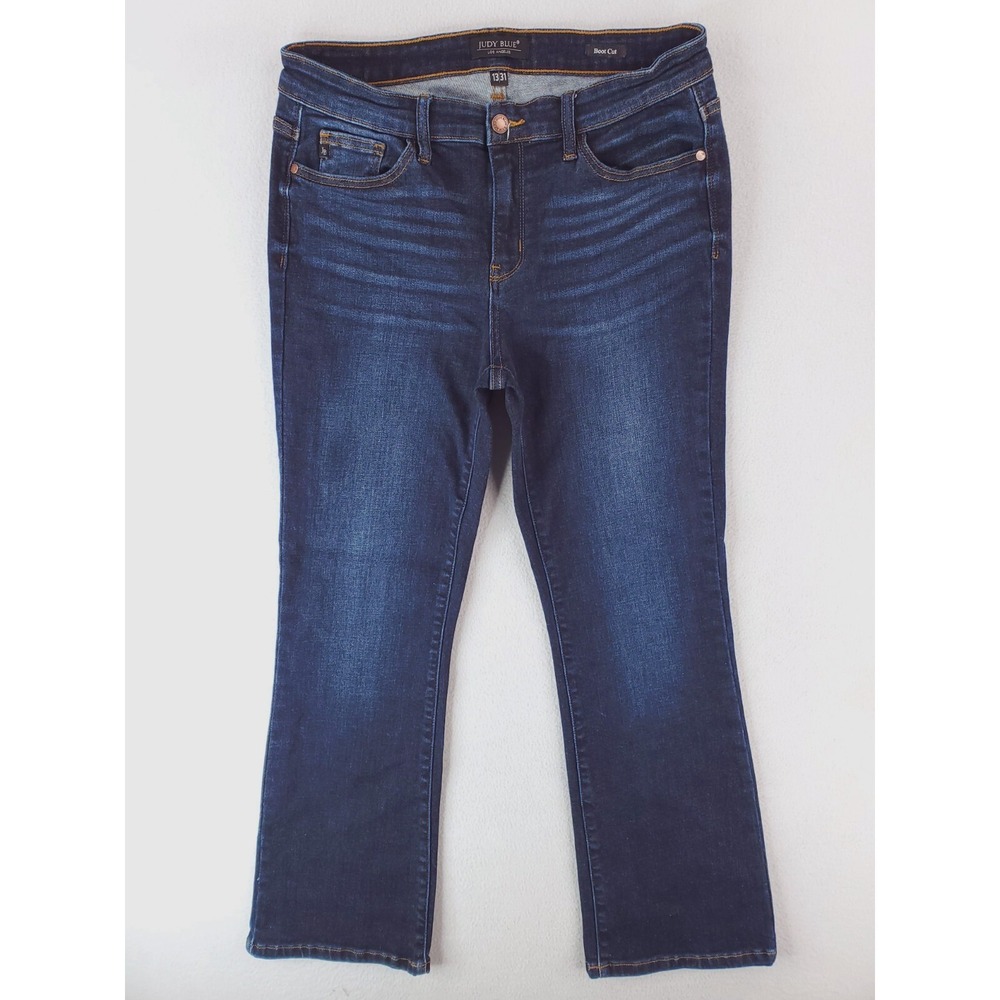 Judy Blue Jeans Womens 31 Blue Bootcut Dark Wash Mid Rise Y2K Stretch Denim Pant